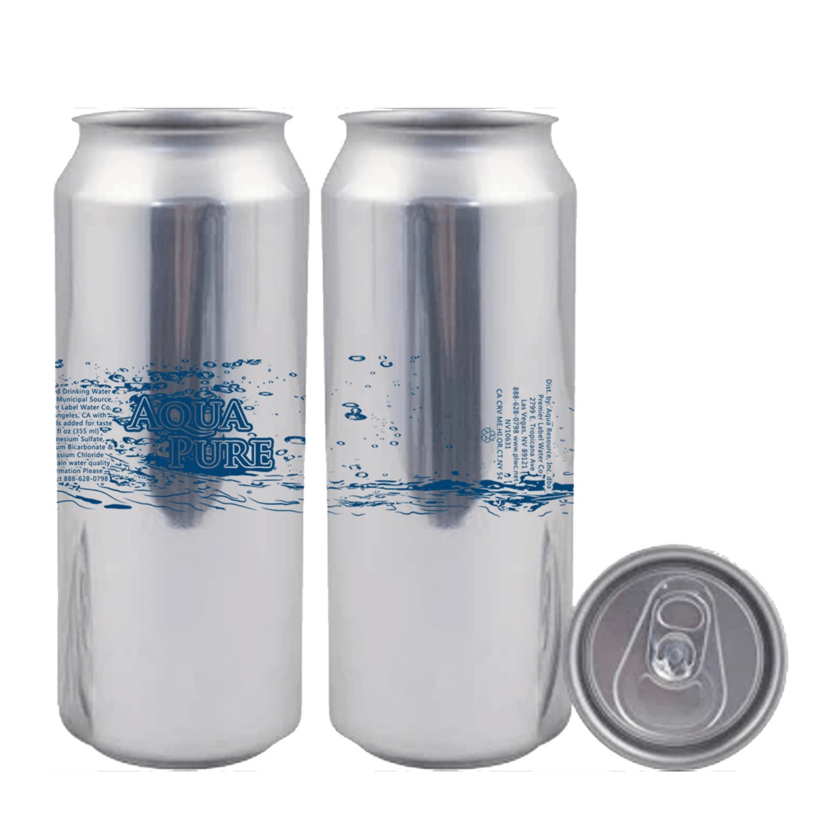 Aqua Pure Aluminum Printed Cans (16oz)