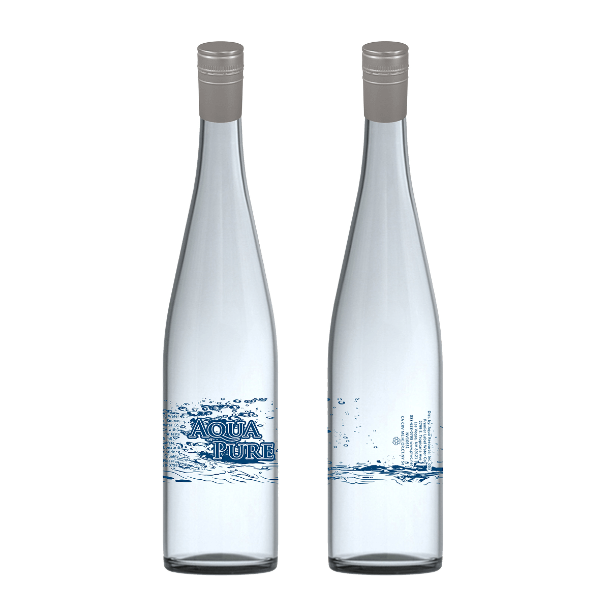 Aqua Pure Printed Sustainable Glass Bottles (750ml)