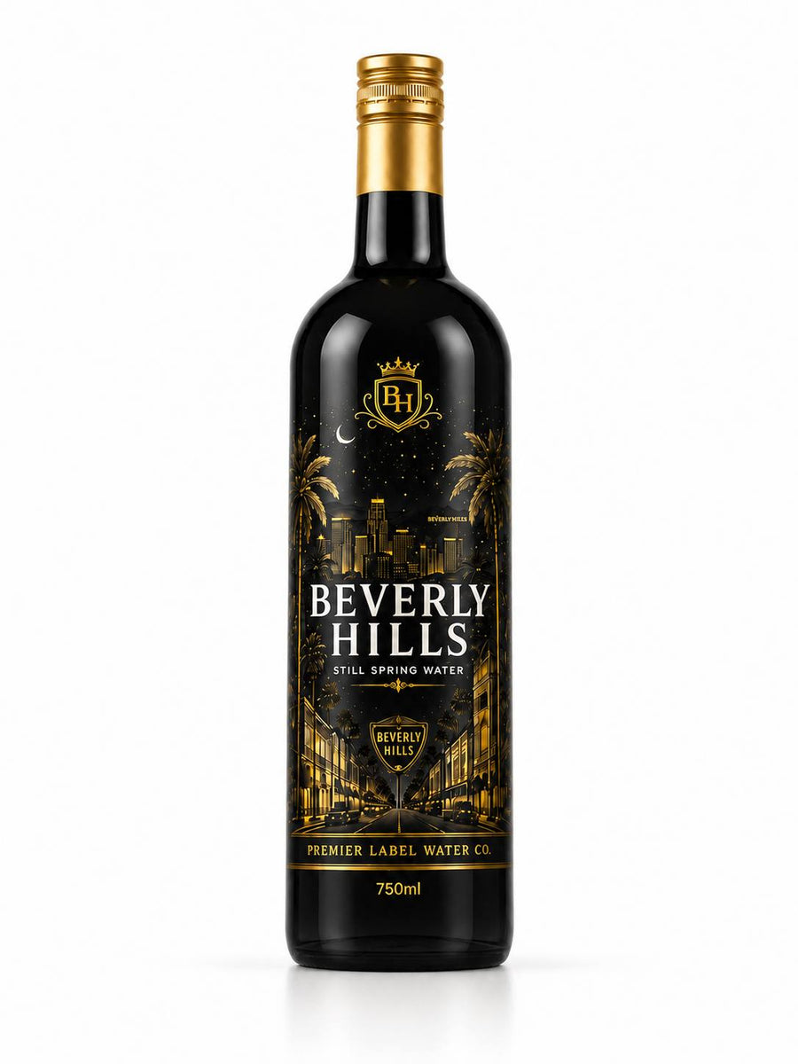 CityScape Limited Edition Beverly Hills 750ml matte black glass bottle