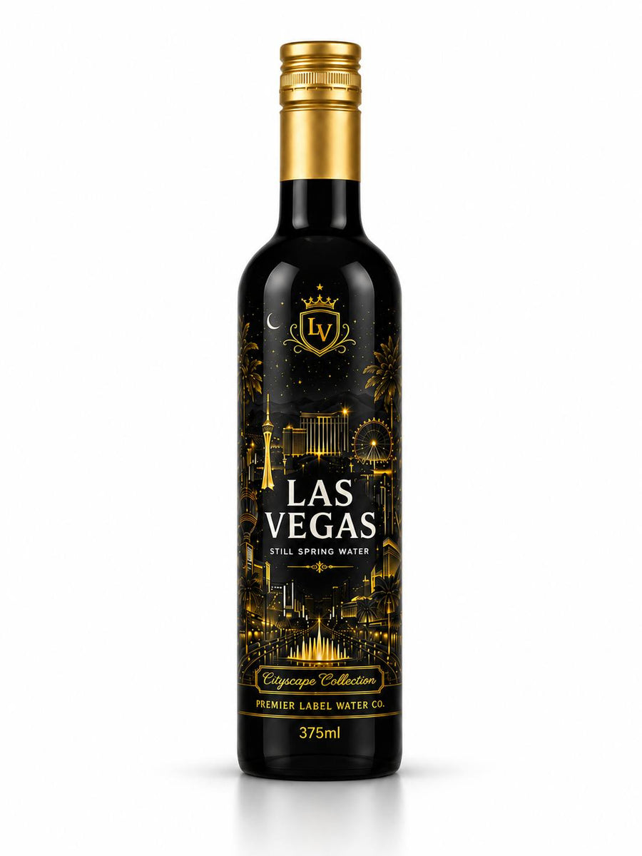 CityScape Limited Edition Las Vegas 375ml matte black glass bottle