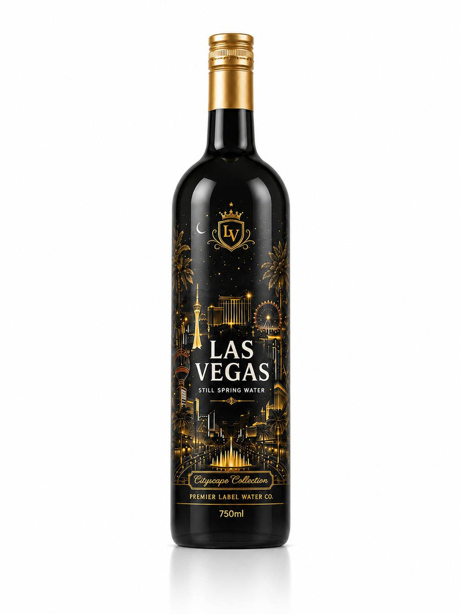 CityScape Limited Edition Las Vegas 750ml matte black glass bottle